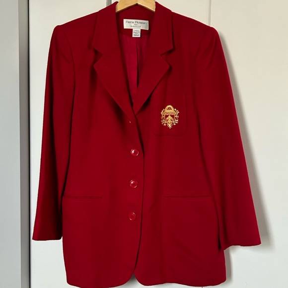 ⭐️ LAST CHANCE SALE! ⭐️ VTG Rena Rowan for Saville Red Blazer Wool Size 14W - Picture 5 of 14